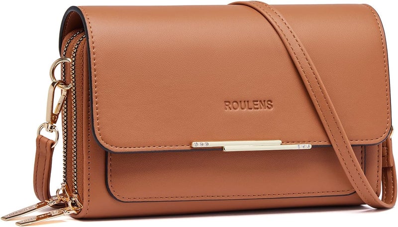 Roulens Small Crossbody Bag for Women,Cell Phone Purse Women's Shoulder Handbags Wallet Purse with Credit Card Slots - Image 1